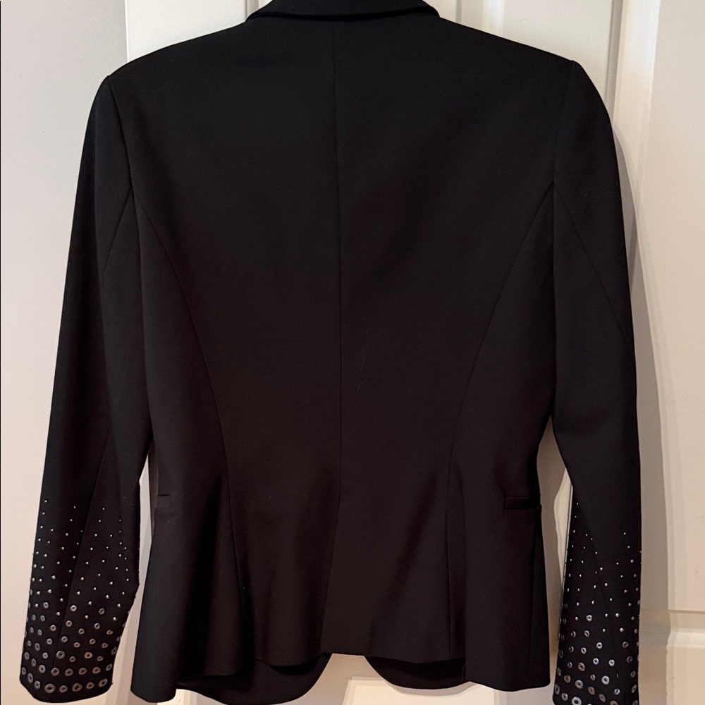 Zara Black Single-Button Blazer with Stud Embellished Cuffs - Picture 6 of 12